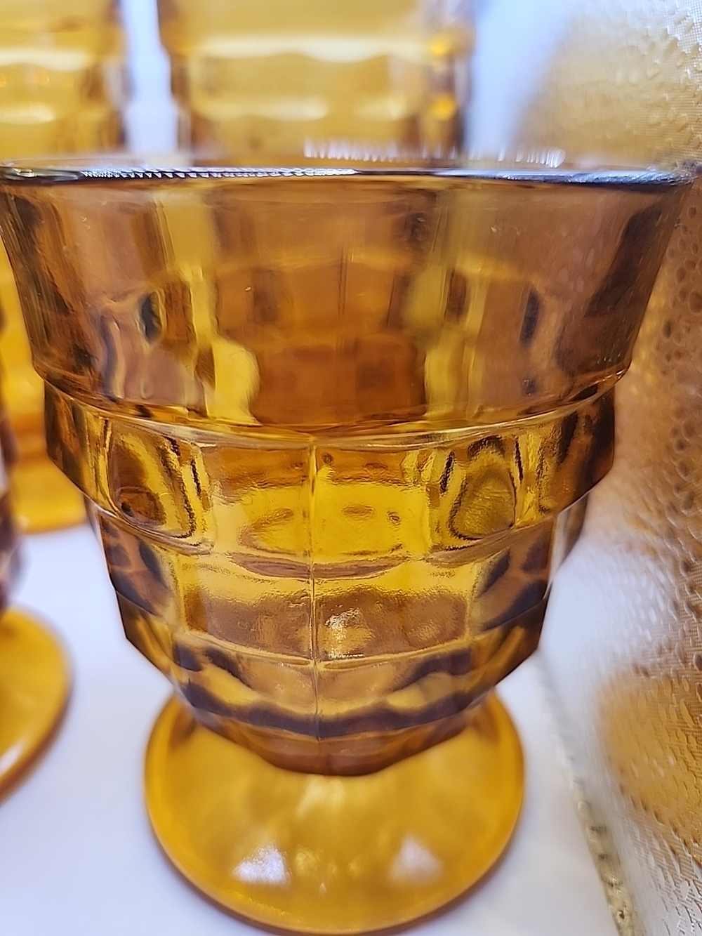 Amber Textured Glass Tumbler - Set of 6 - Picture 5 of 8
